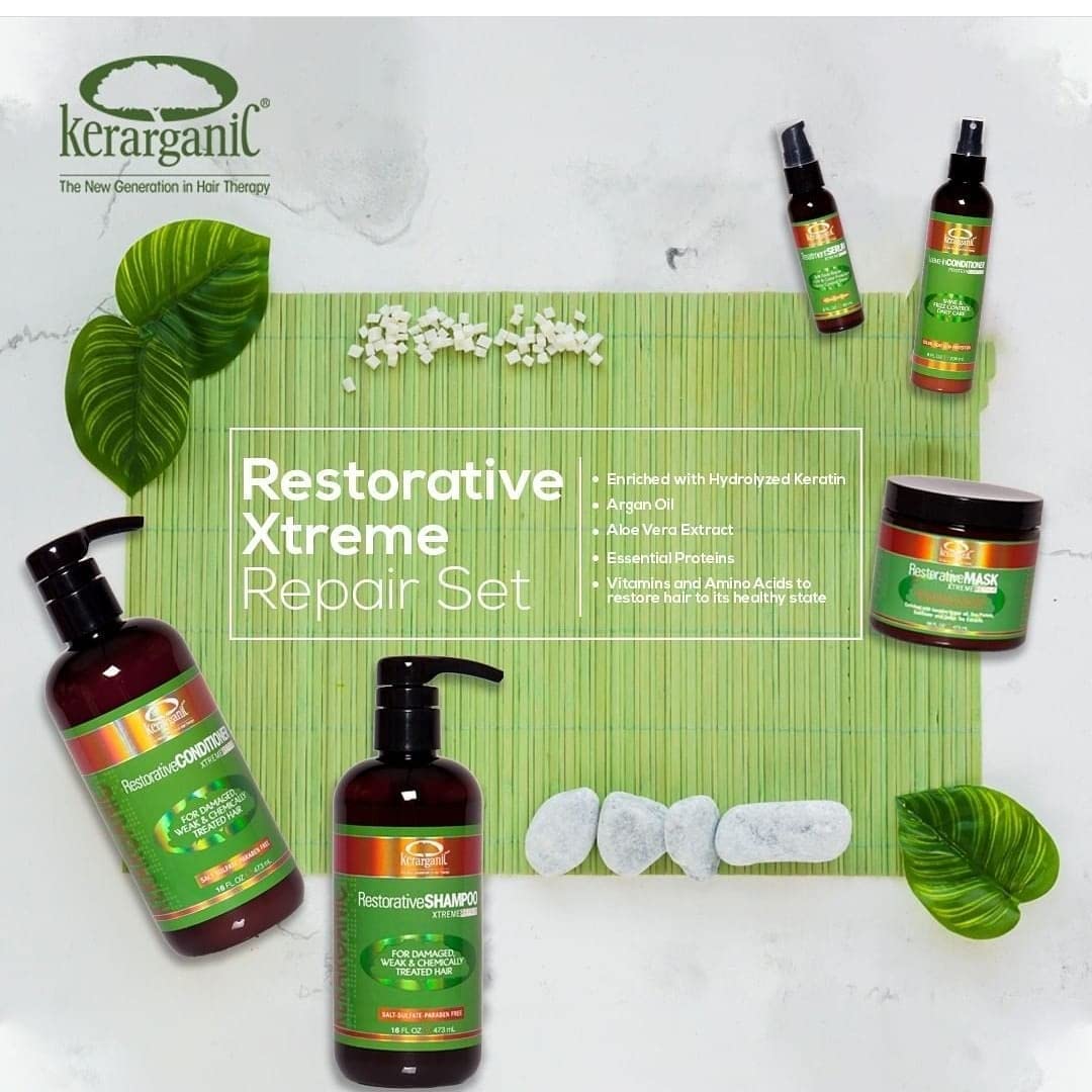 KERARGANIC RESTORATIVE XTREME HAIR REPAIR PRODUCTS FRIZZ CONTROL KIT Beauty & Personal Care KERARGANIC