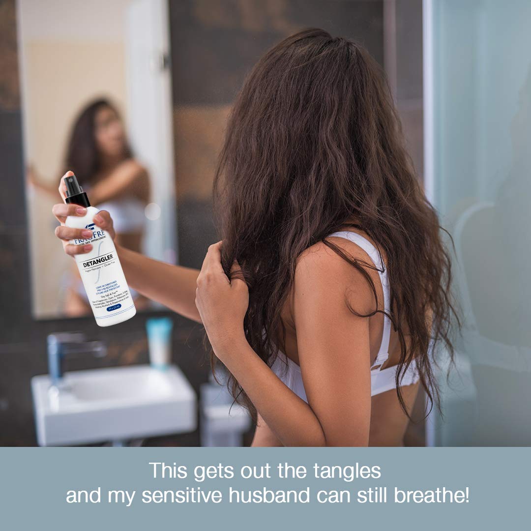 FRAGFRE Hair Detangler Spray, 8 oz - Leave in Conditioner for Sensitive Skin and Scalp - Styling Heat Protectant Spray - Gluten Free Vegan Cruelty Beauty & Personal Care FRAGFRE