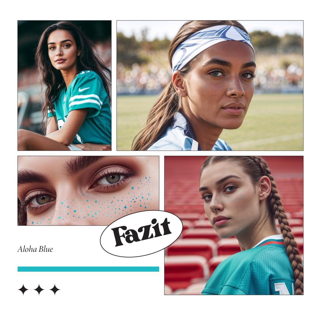 Fazit Aloha Blue Speckles - Glitter Freckle Makeup Patches - Shimmering Faux Freckles & Body Glitter - Waterproof, Long-Lasting Instant Glamour Beauty & Personal Care Fazit