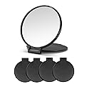 Qislee Compact Mirror Bulk, Round Makeup Mirror for Purse, Set of 4 (Black) Beauty & Personal Care Qislee