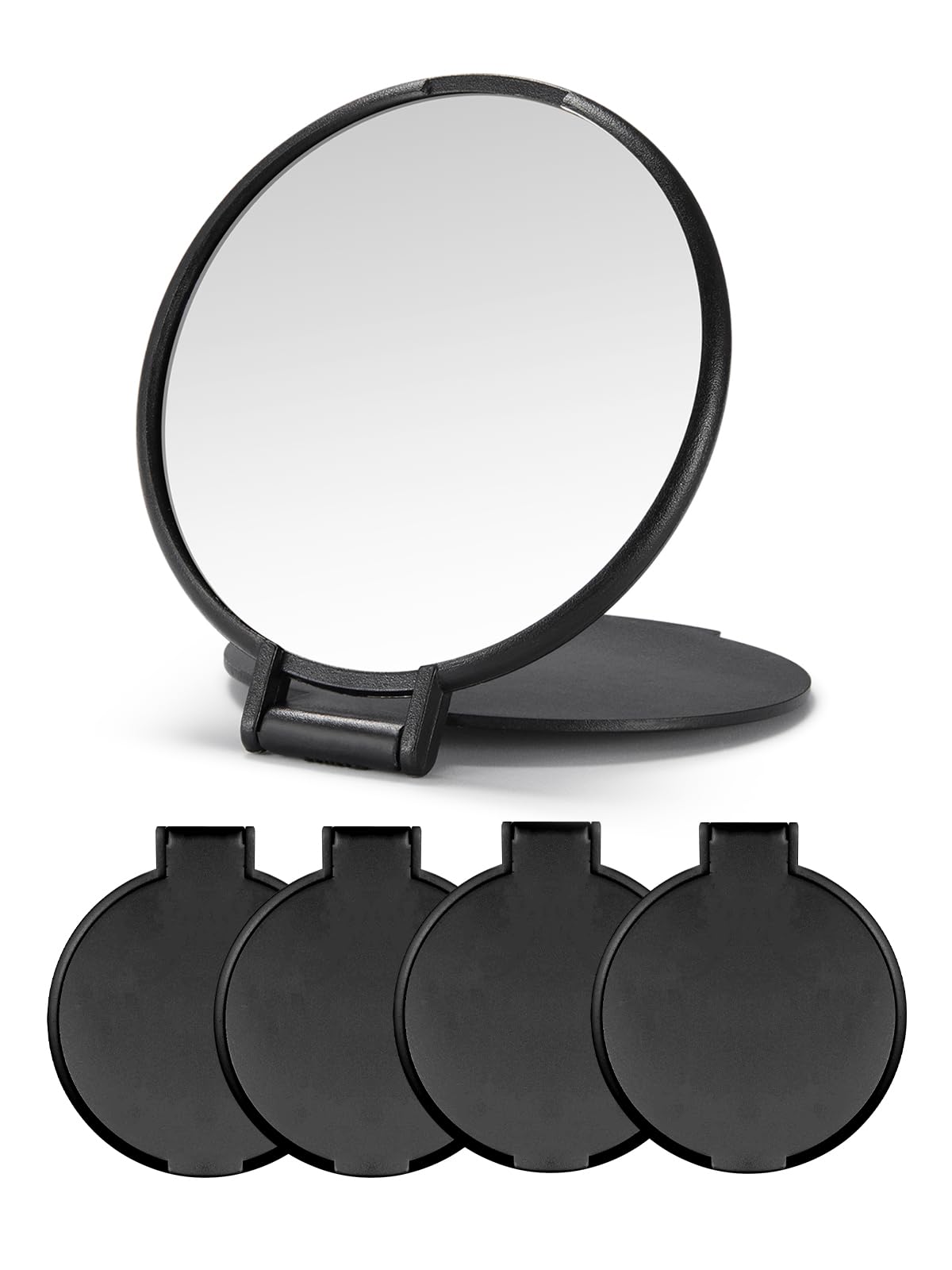 Qislee Compact Mirror Bulk, Round Makeup Mirror for Purse, Set of 4 (Black) Beauty & Personal Care Qislee