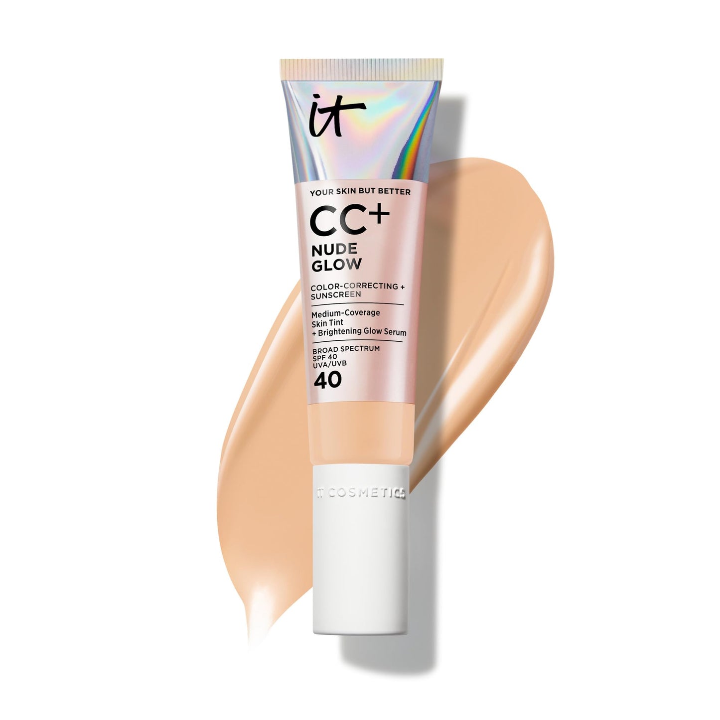 IT Cosmetics CC+ Nude Glow (Medium) - Medium Coverage Foundation with SPF 40 & Brightening Glow Serum, Lightweight Skin Tint, 2% Niacinamide + Beauty and Personal Care IT Cosmetics Default Title