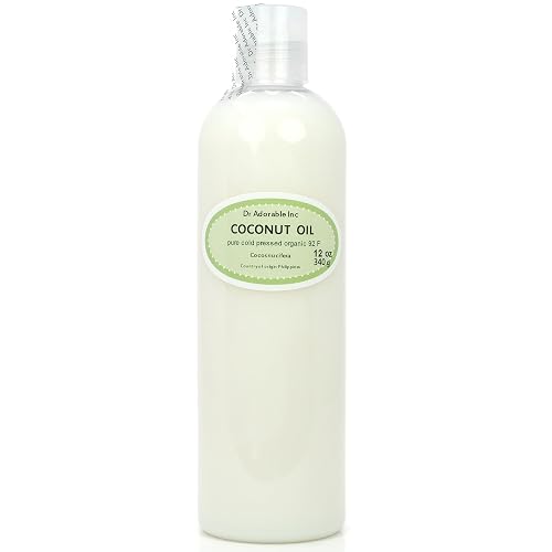 Dr Adorable - 12 oz - Coconut Oil 92 Degree - 100% Pure Natural Organic Cold Pressed Beauty & Personal Care Dr Adorable