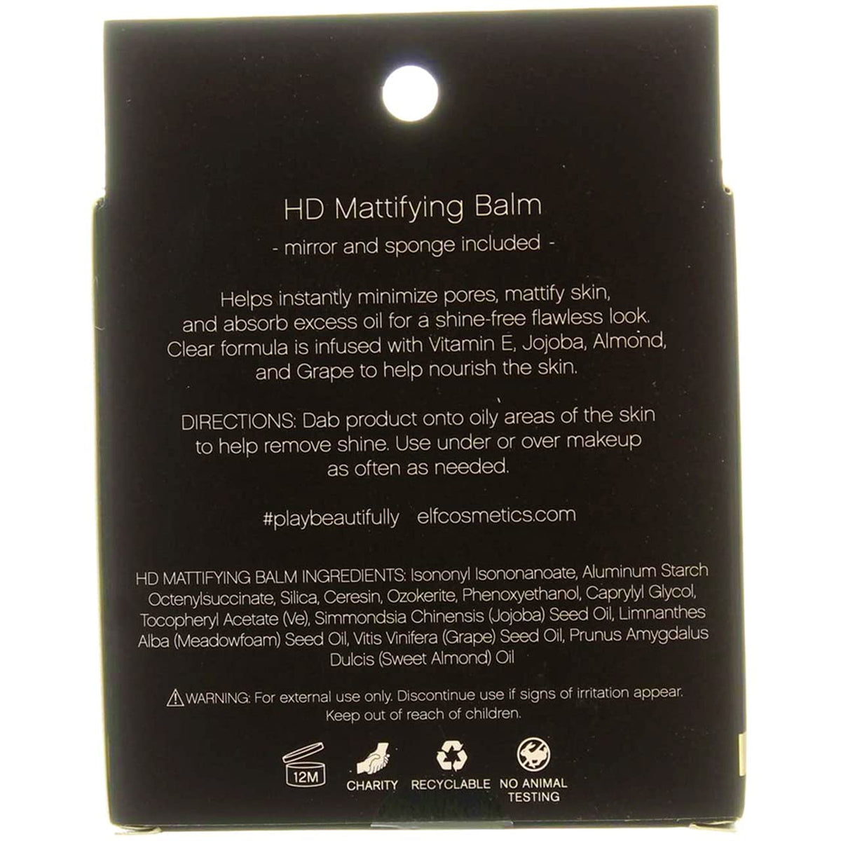 e.l.f. HD Mattifying Balm for use as a Foundation for Your Makeup, Provides a Shine Free Look, Portable Mirrored Compact 0.3 Ounce Beauty & Personal Care e.l.f.