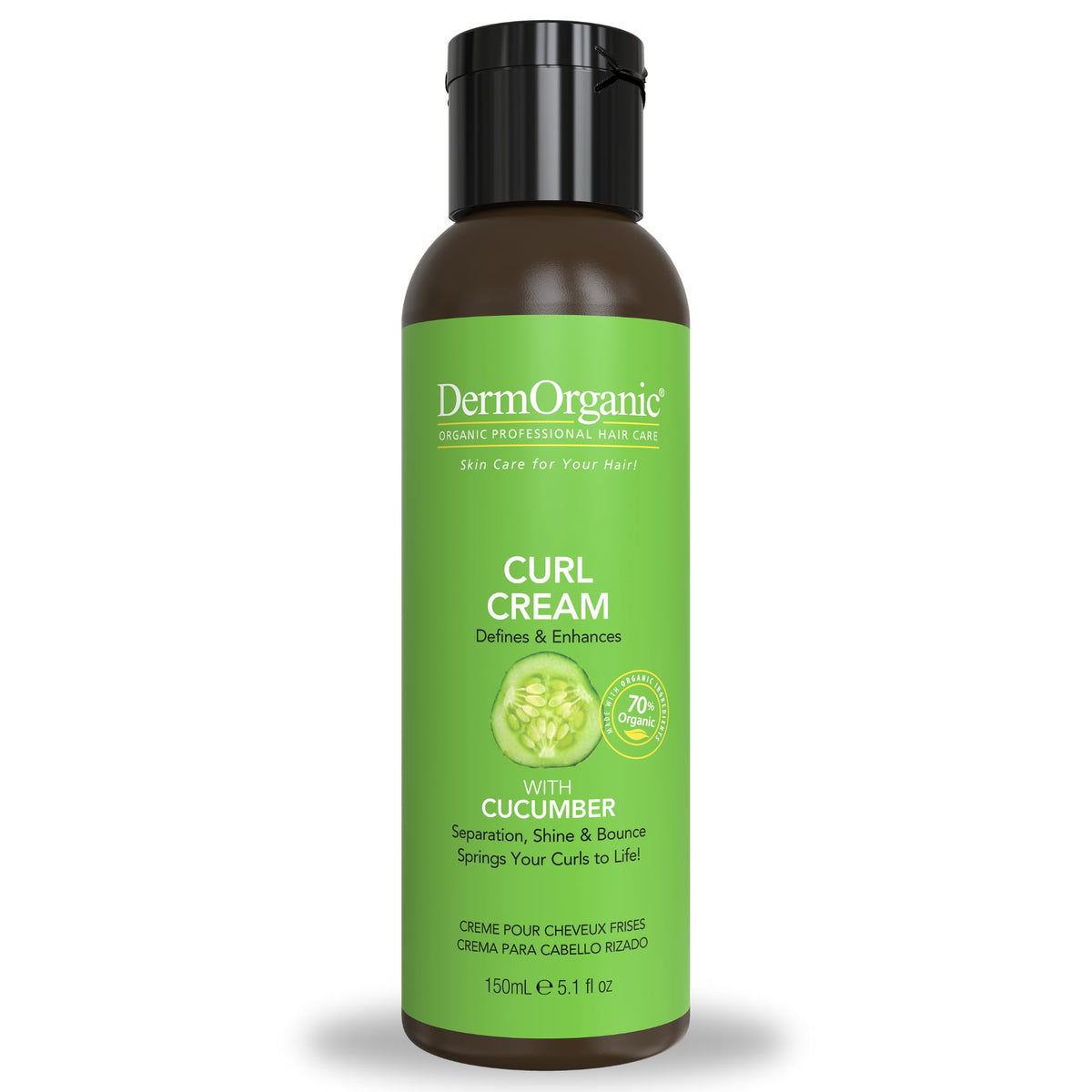 DermOrganic Curl Cream Styler - Greater Curl Separation, Bounce, Defines Curls, Tames Frizz, Humidity Control 5.1 oz Beauty & Personal Care DermOrganic