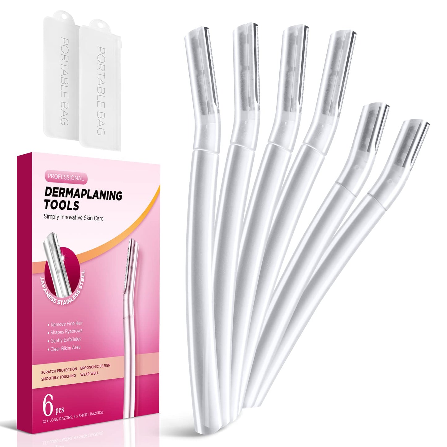 Dermaplane Razor for Women Face, (6 Count) Professional Dermaplaning Tool for Peach Fuzz, Facial and Eyebrow Hair Removal, Gentle Skin Exfoliation Beauty and Personal Care SINAHET