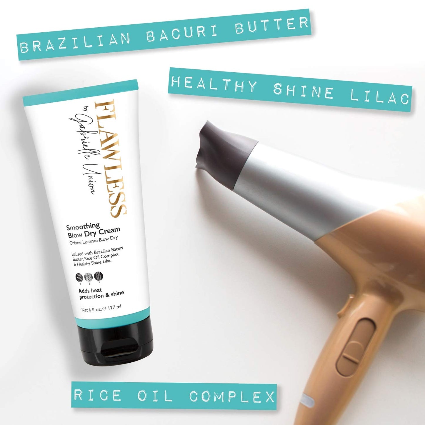 Flawless by Gabrielle Union - Smoothing Blow Dry Hair Cream, 6 OZ Beauty & Personal Care Flawless by Gabrielle Union