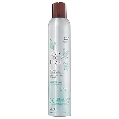 Bain de Terre Stay N' Shape Flexible Shaping Spray, Medium Hold & Shine, Heat & Humidity Protection with Argan & Monoi Oils, Paraben-Free, Color-Safe Beauty & Personal Care Bain de Terre
