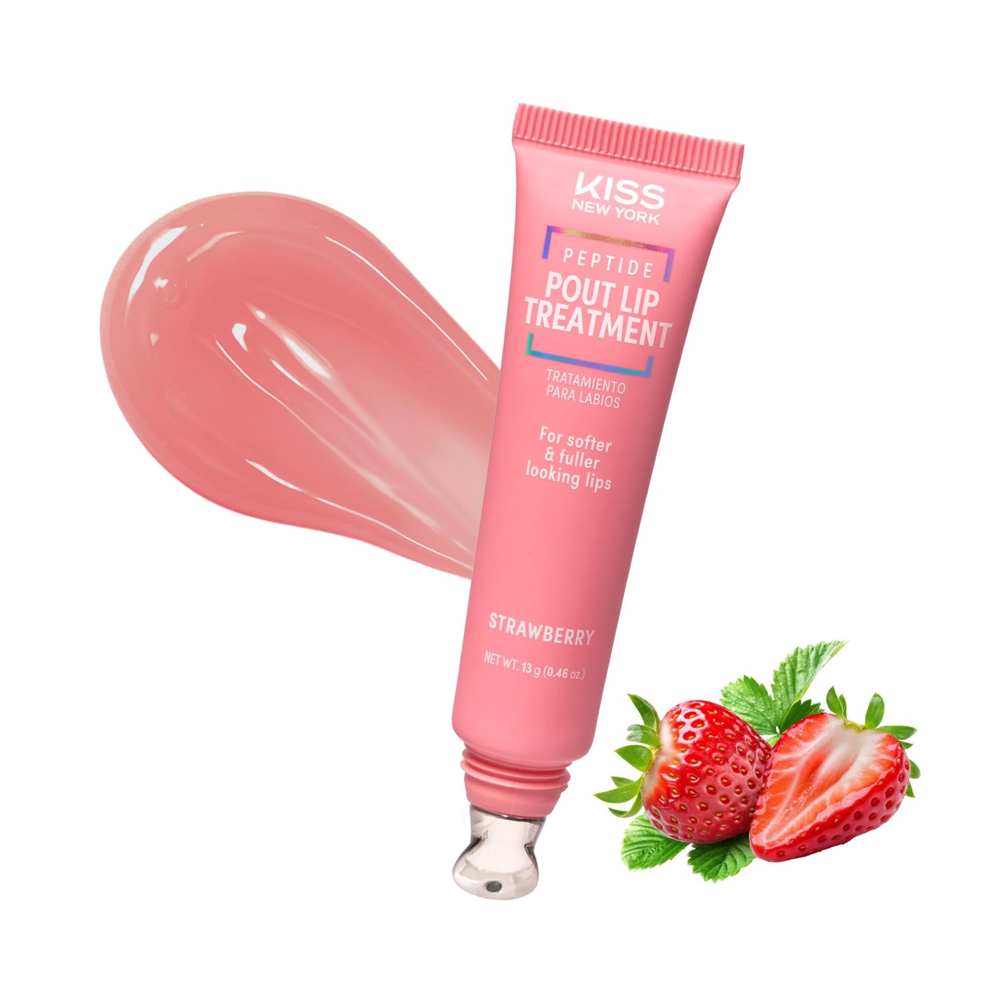 KISS NEW YORK Peptide Lip Treatment, Hydrating & Non-Sticky Tinted Plumping Balm, Shea Butter Castor Oil & Squalane Reduces Look of Fine Lines, Softer Beauty and Personal Care Kiss