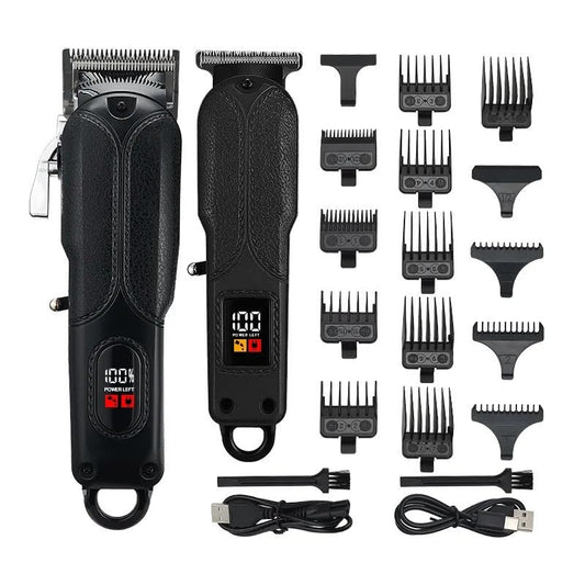 GLESVOWIO Hair Clippers for Men 2 PCS Professional Hair Clipper Set Rechargeable Hair Trimmer with LCD Digital Barber Hair Cutting Machine Display Beauty and Personal Care GLESVOWIO