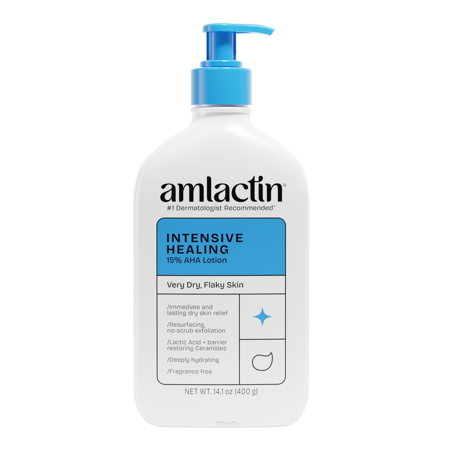 AmLactin Intensive Healing Body Lotion - Therapeutic Lotion for Extremely Dry Skin - No-Scrub Exfoliator and Moisturizer with 15% Lactic Acid AHA Beauty & Personal Care AmLactin