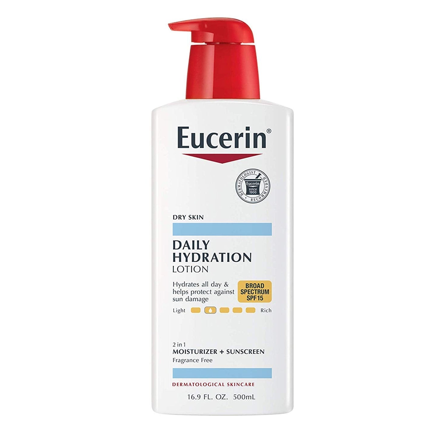 Eucerin Daily Hydration Moisturizer & Sunscreen Lotion, Fragrance Free SPF 15, 16.9 oz (Pack of 2) Beauty & Personal Care Eucerin