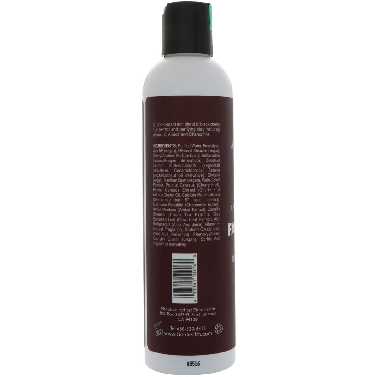 Adama Facescrub Black Cherry Zion Health 8 fl oz Liquid Beauty & Personal Care Zion Health