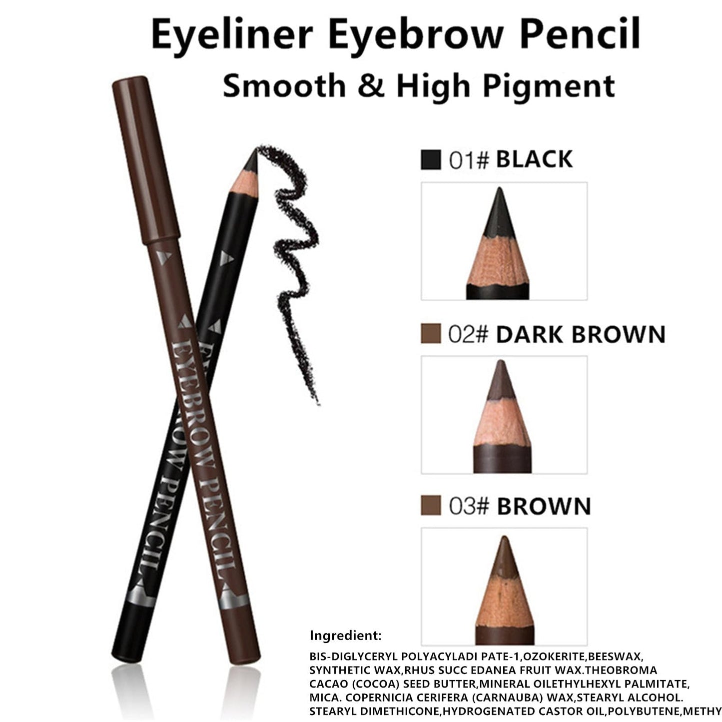 Go Ho 6 PCS Eyebrow Eye Liner Pencil Set,Easy to Color Sweatproof Eye Brow Pencil,Professional Long-lasting Eyeliner Gel Makeup Brow Tint Pen,3 Beauty & Personal Care Go Ho