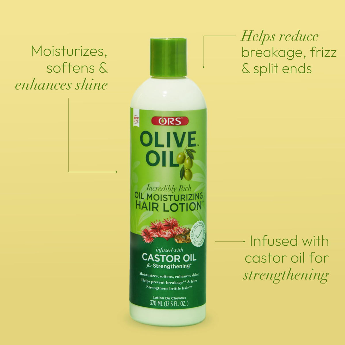 ORS Olive Oil Incredibly Rich Moisturizing Hair Lotion with Castor Oil for Strengthening 12.5 Ounces (1)