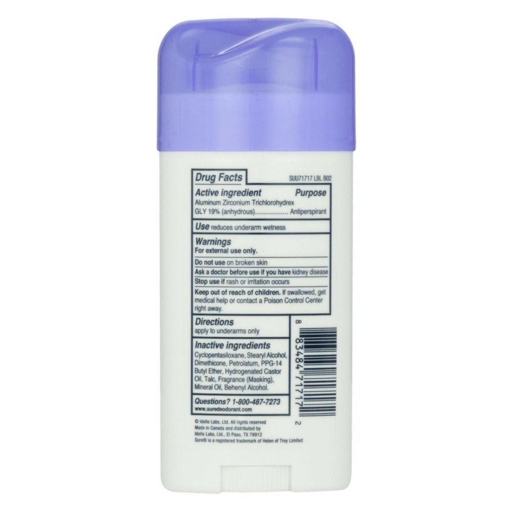 Sure Stay Confident Unscented Invisible Solid Antiperspirant & Deodorant 2.6 oz (73 g) (Pack of 5) Beauty and Personal Care Sure
