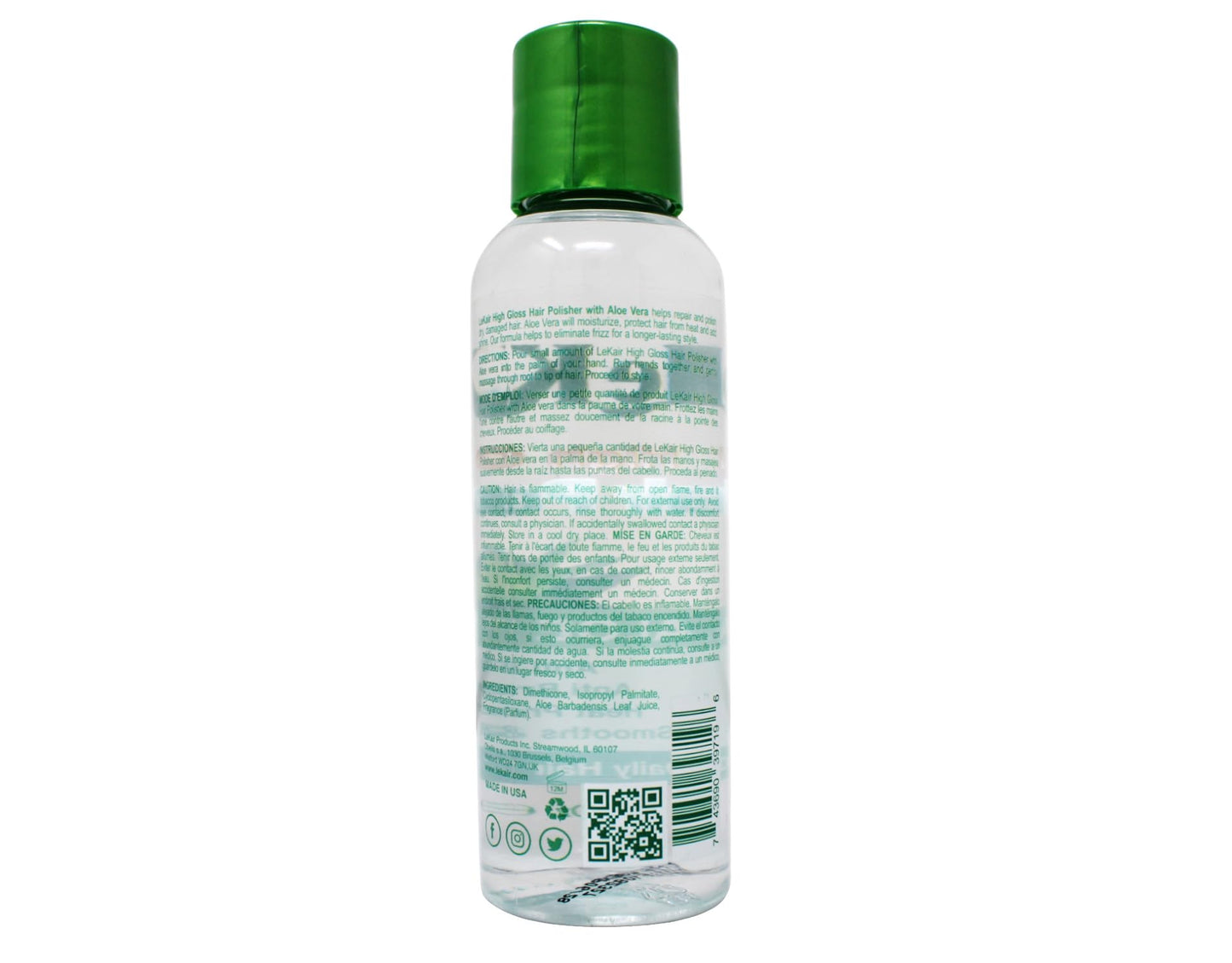 Le Kair High Gloss Hair Polisher with Aloe Vera, Anti Frizz, Anti Breakage, Heat Protectant, Smooths & Protects Daily Hair Treatment 4 fl. Oz - 2 Pack Beauty & Personal Care Le Kair