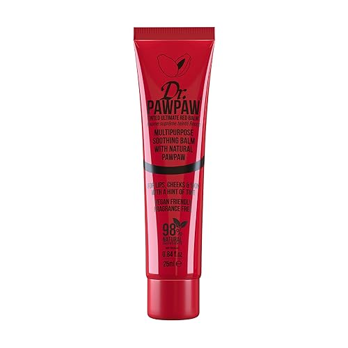 Dr. PawPaw Multipurpose Soothing Tinted Balm - Lip Balm for Lips, Cheeks, Eyes - Tinted Lip Balm - Lip Moisturizer with Pawpaw - Ultimated Red - 0.84 Beauty & Personal Care Dr. PAWPAW ORIGINAL BALM