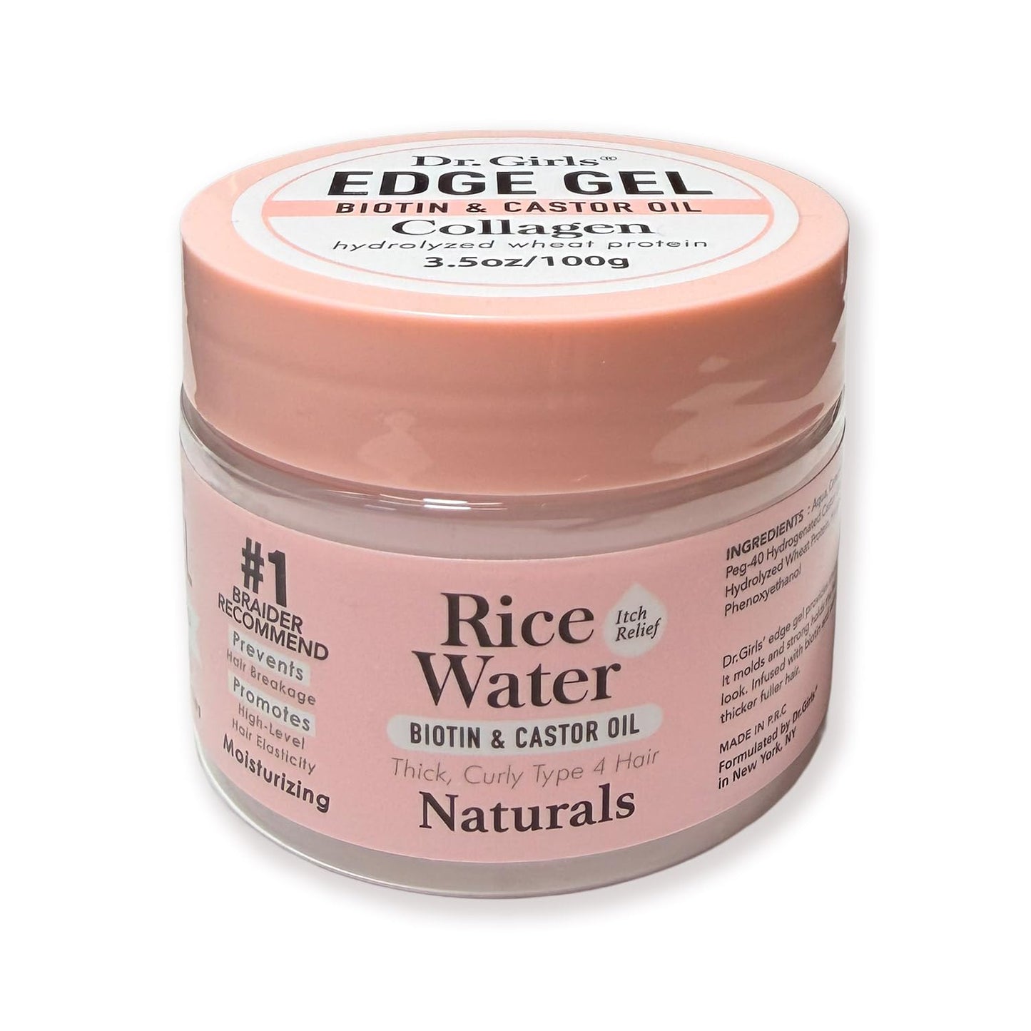 Dr. Girls Rice Water Lock & Twists Edge Gel - Extra Mega Hold for Locs, Cornrows & Twists - With Biotin, Castor Oil, Hydrolyzed Wheat Protein Beauty & Personal Care R&B Collection