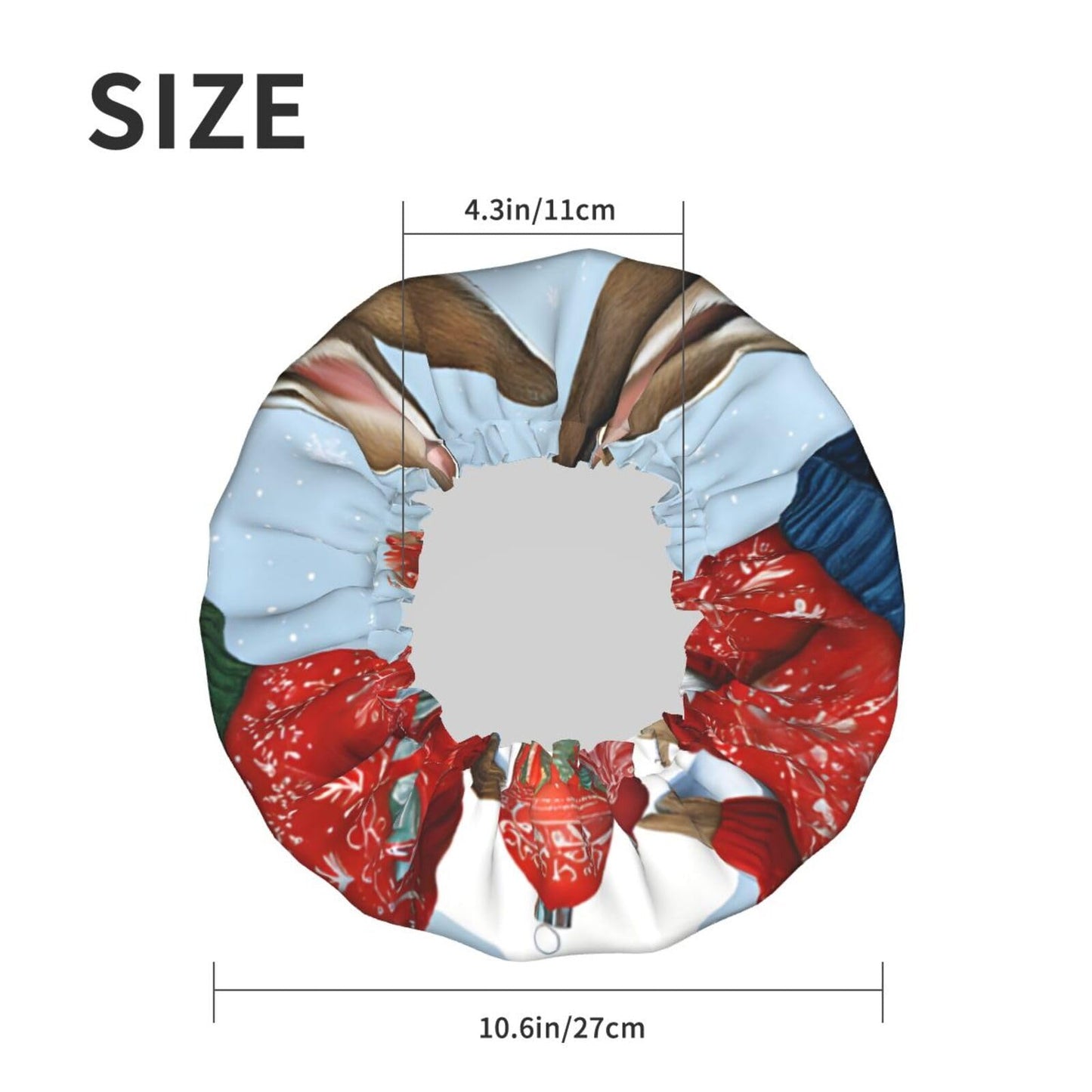 Bunny Rabbit Printed Double Layer Lined Shower Cap,Shower Caps For Women Reusable Beauty and Personal Care BEIVGOXL