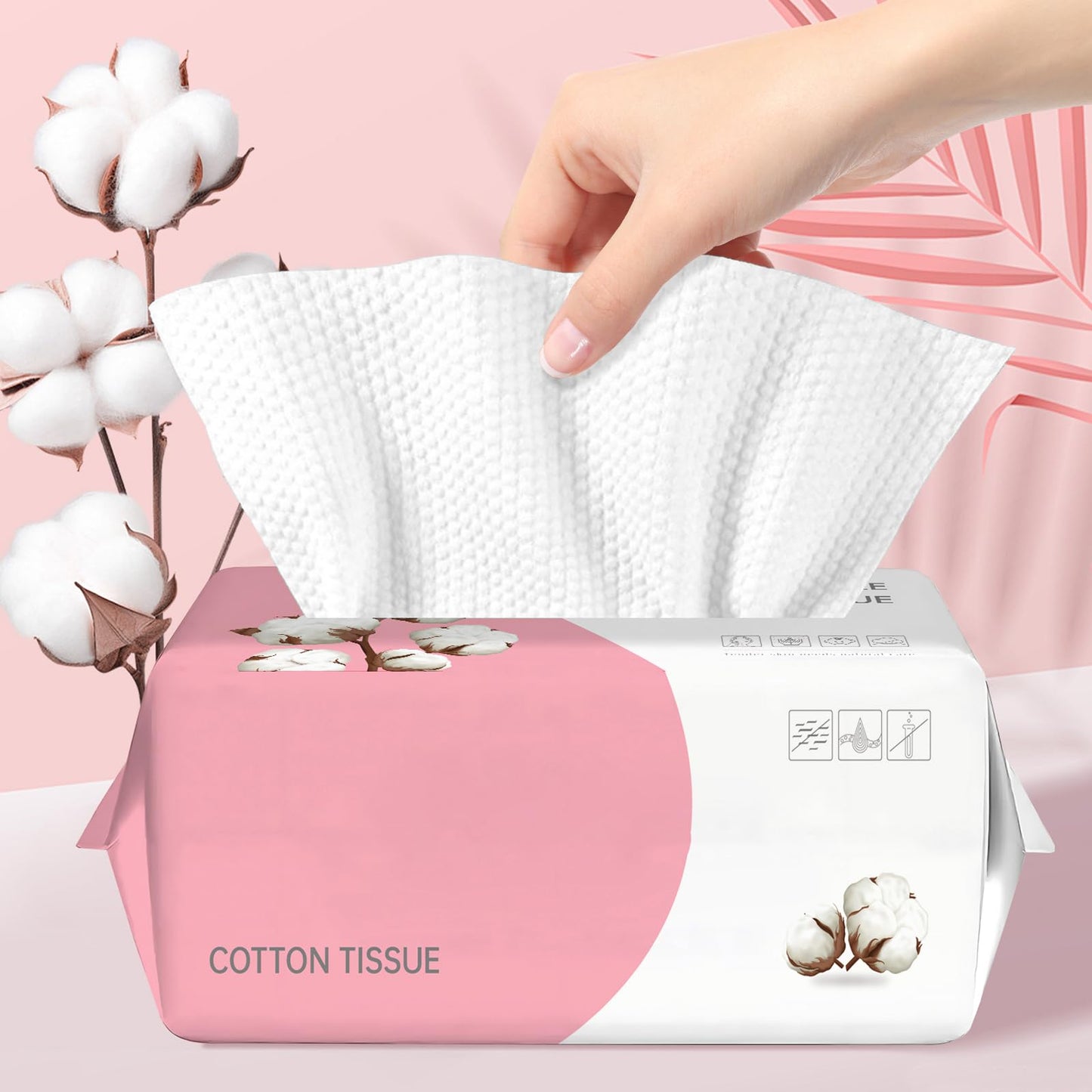 100 Count Disposable Face Towel, Ultra Soft & Thick Washcloths, Biodegradable Facial Towels for Sensitive Skin, Makeup Remover Dry Wipes, Lint-Free Beauty and Personal Care WMQL Default Title