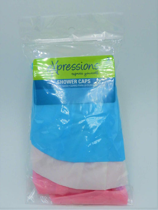 EXPRESSIONS SHOWER CAPS 3CT PACK OF 1 Beauty and Personal Care EXPRESSIONS