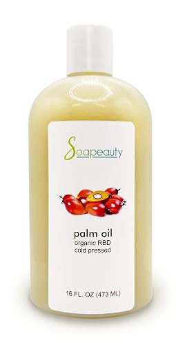 Soapeauty Palm Oil RBD - 100% Pure, Cold-Pressed, Non-Hydrogenated & Sustainable for DIY Soap, Creams & Lotions - Rich in Vitamin E - 16 fl oz Beauty & Personal Care Soapeauty