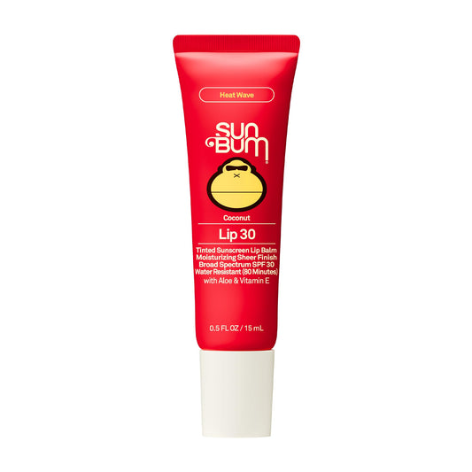 Sun Bum SPF 30 Sunscreen Heat Wave Tinted Lip Balm - Coconut Flavor Broad Spectrum Moisturizing with Aloe & Vitamin E - Hawaii 104 Act Compliant (Made Beauty and Personal Care Sun Bum Default Title