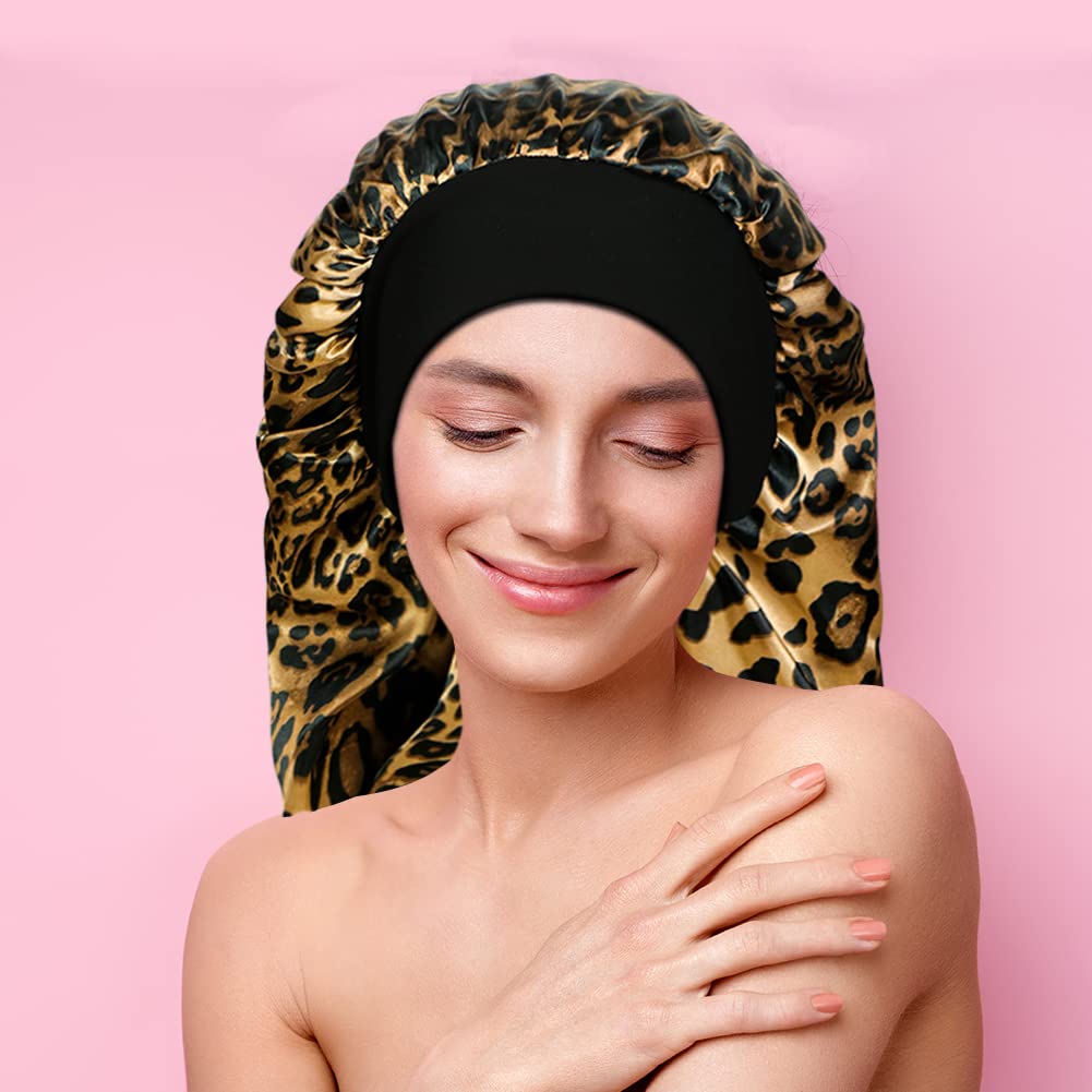 2 Pieces Long Silky Satin Sleep Bonnet for Curly Hair, Long Dreadlocks and Braids Hair Bonnets for Hair Care Beauty & Personal Care YOHITOP