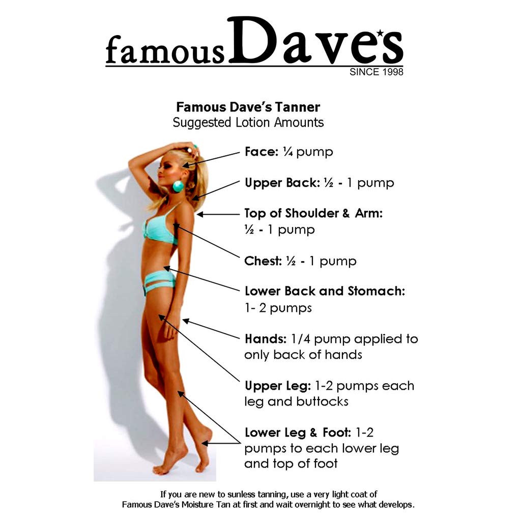 Self Tanner Sunless Tanning Lotion Fair to Medium Skin Tones Sunless Cream Streak-Free Moisturizing Self Tanning with 8 fl oz. Natural Quick-Drying Beauty & Personal Care Famous Dave's Tanner