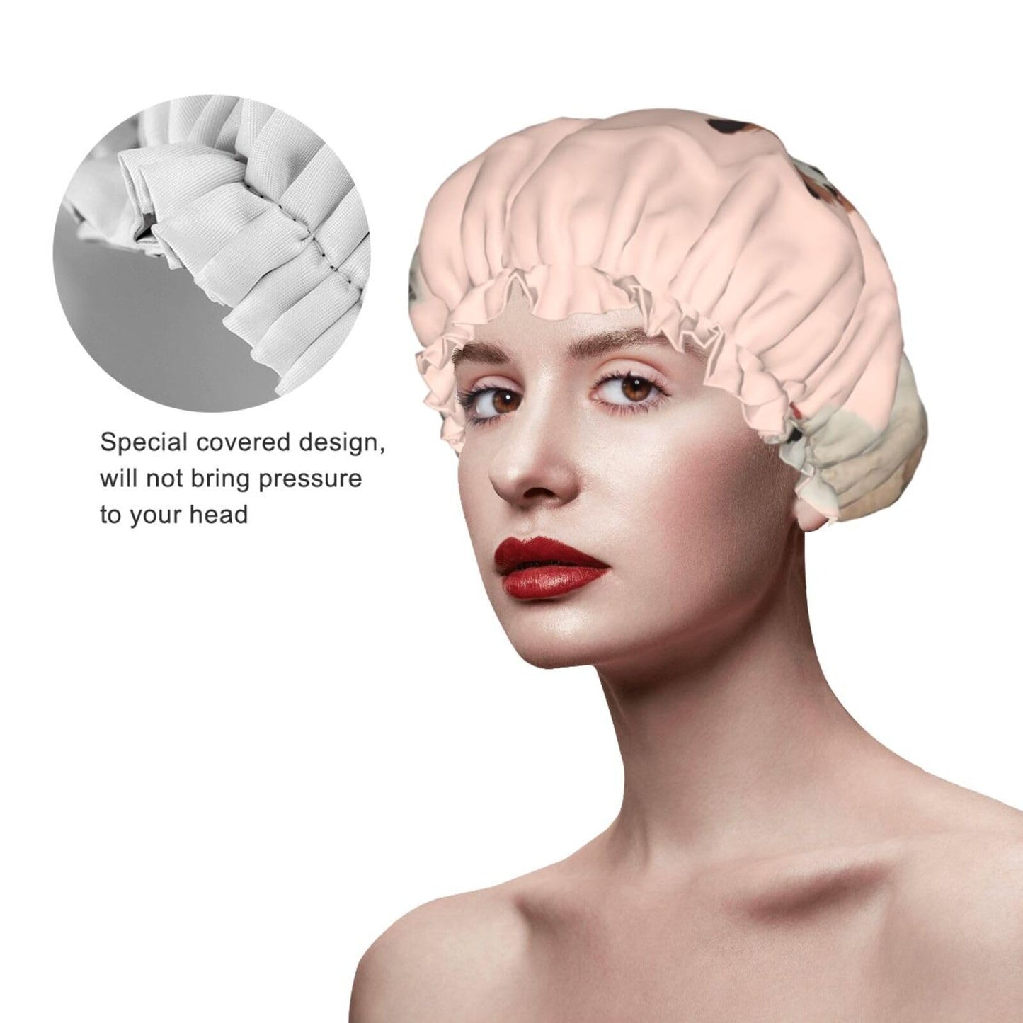 Alpacas Shower Cap For Women Reusable Double Layers Bathing Bath Cap Hair Caps Waterproof Elastic Band Ladies Spa Salon Shower Hat Hair Caps Beauty and Personal Care GDSHJKLW
