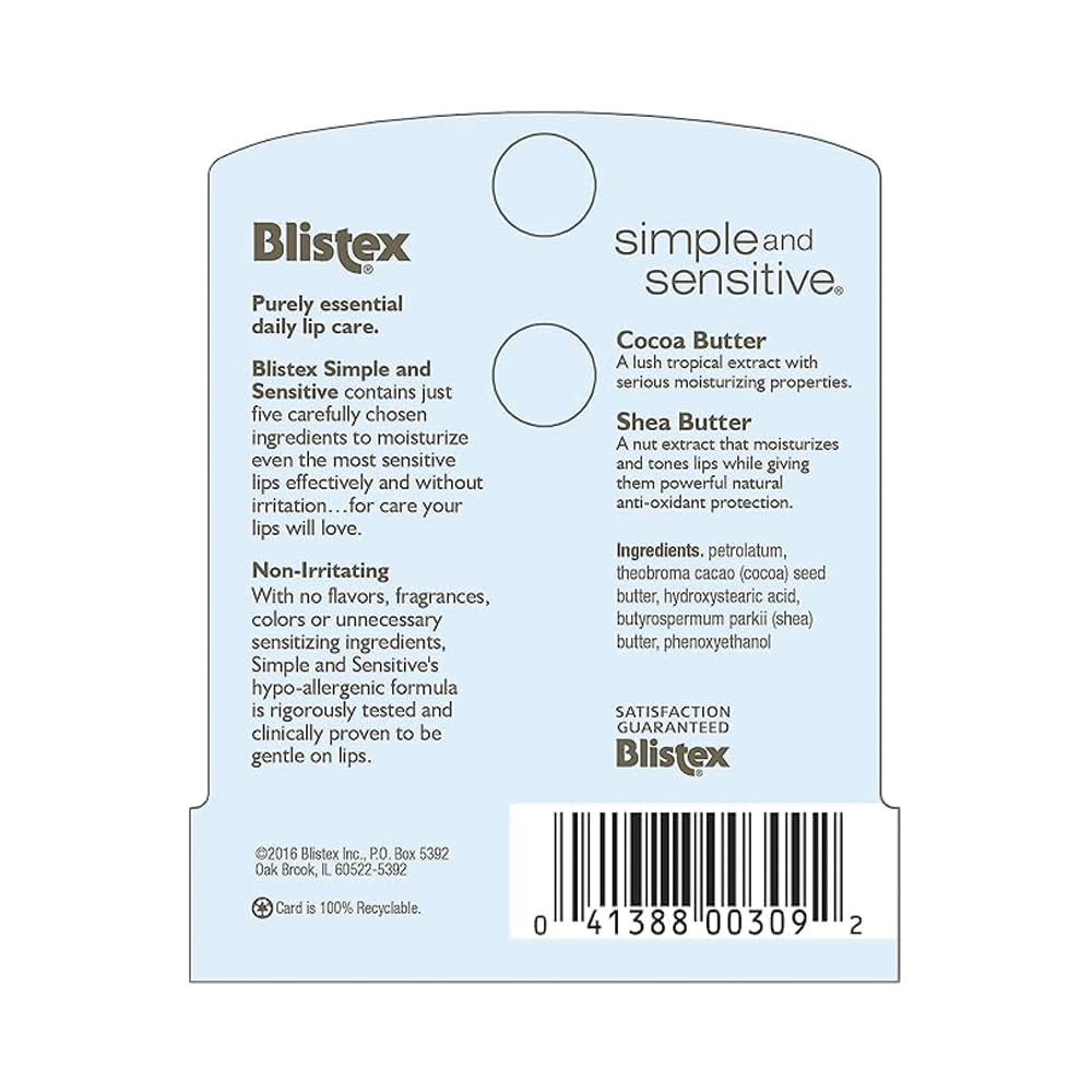 Blistex sencilla y Sensible Lip Moisturizer 0,15 oz (Pack of 1) Beauty & Personal Care Blistex