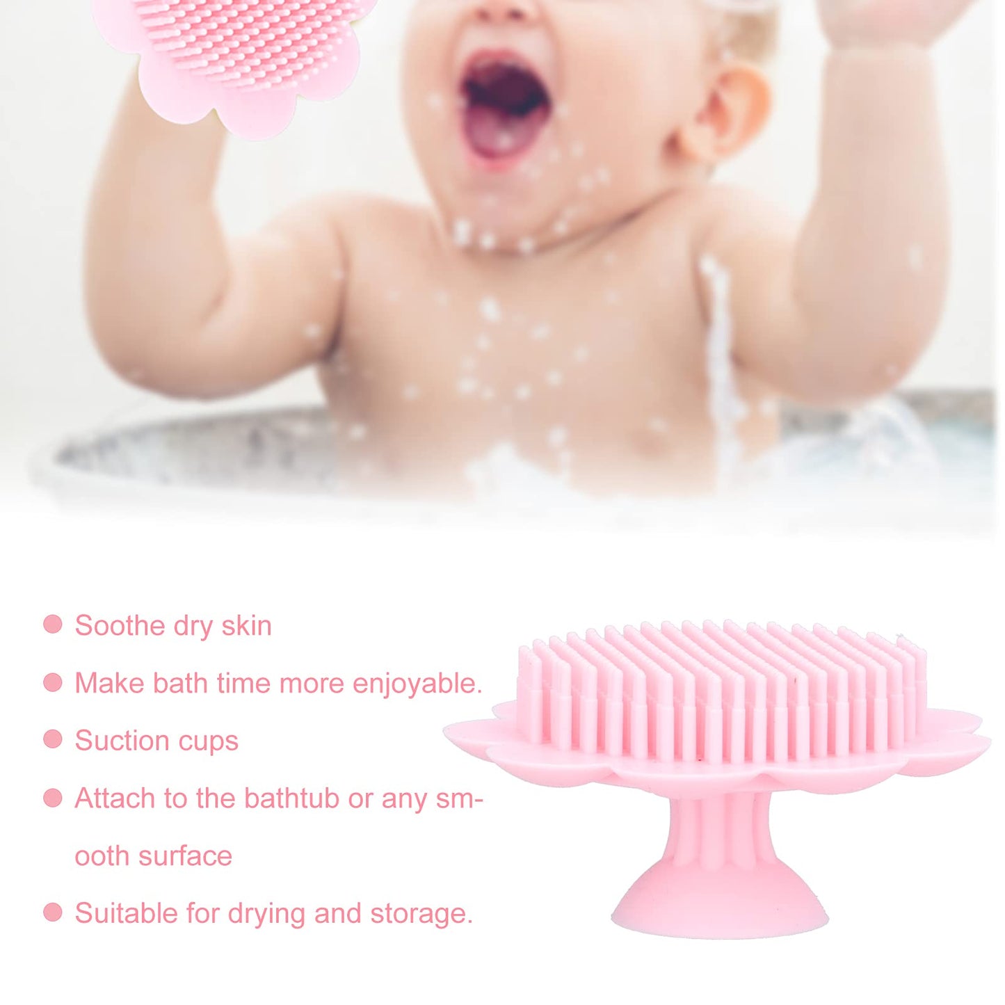Baby Head Scrubber, Baby Shampoo Brush Soft Silicone Exfoliator Brush with Ergonomic Handle for Bath(pink) Beauty and Personal Care FASJ