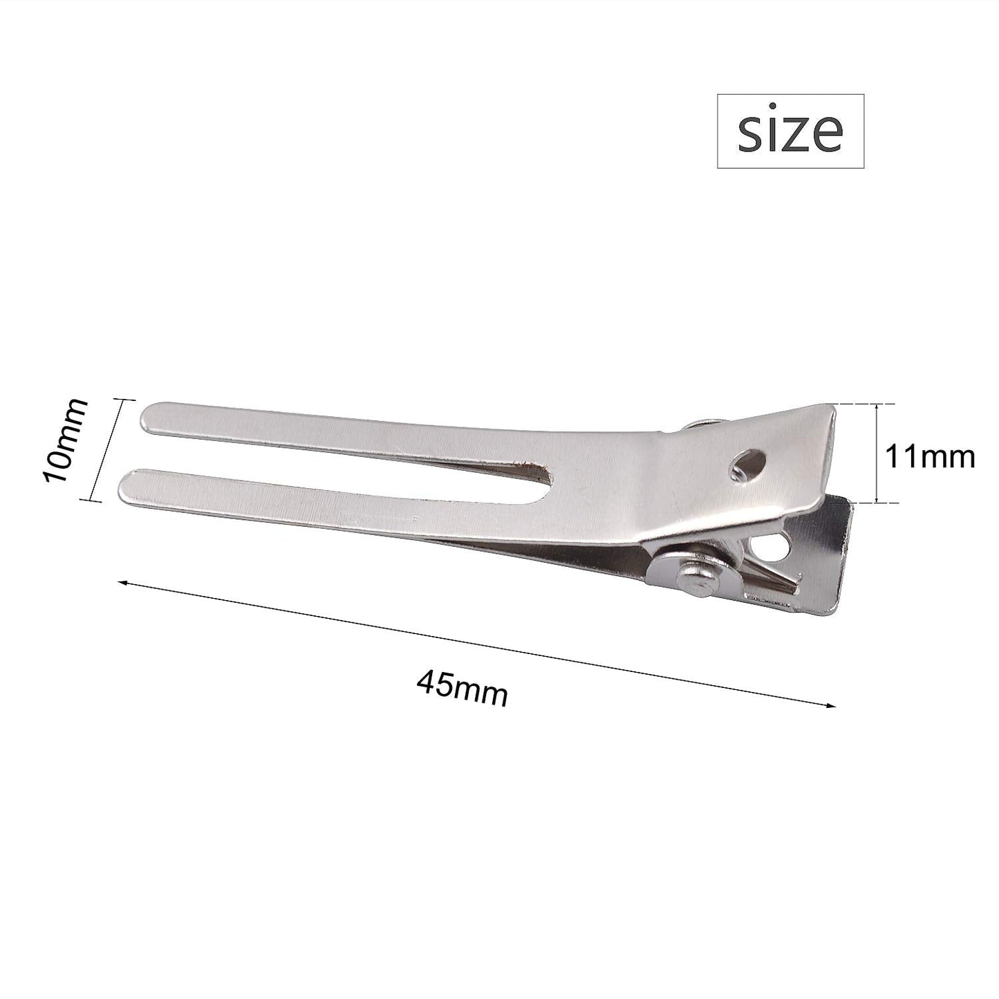 Hendevl 100 Pieces 1.8 Inches Double Prong Pin Curl Hair Clips Metal Alligator Clips Silver Hairpins for Hair Extensions Beauty & Personal Care Hendevl