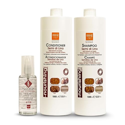 Ever Ego Semi De Lino Shampoo 33.8oz + Conditioner 33.8oz + Fluid 3.38oz Beauty & Personal Care Ever Ego Italy