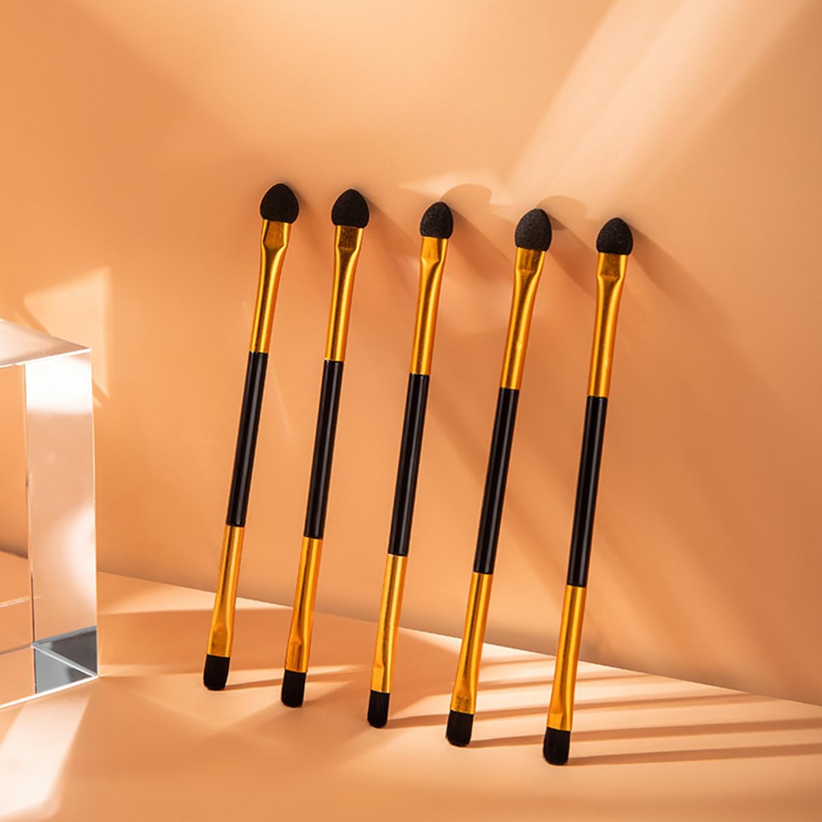 Phantomsky 10Pcs Disposable Cosmetic Makeup Applicator Eyeshadow Dual Sided Brush Double-end Brushes Set(Latex Sponge + Horsehair) Beauty & Personal Care PhantomSky