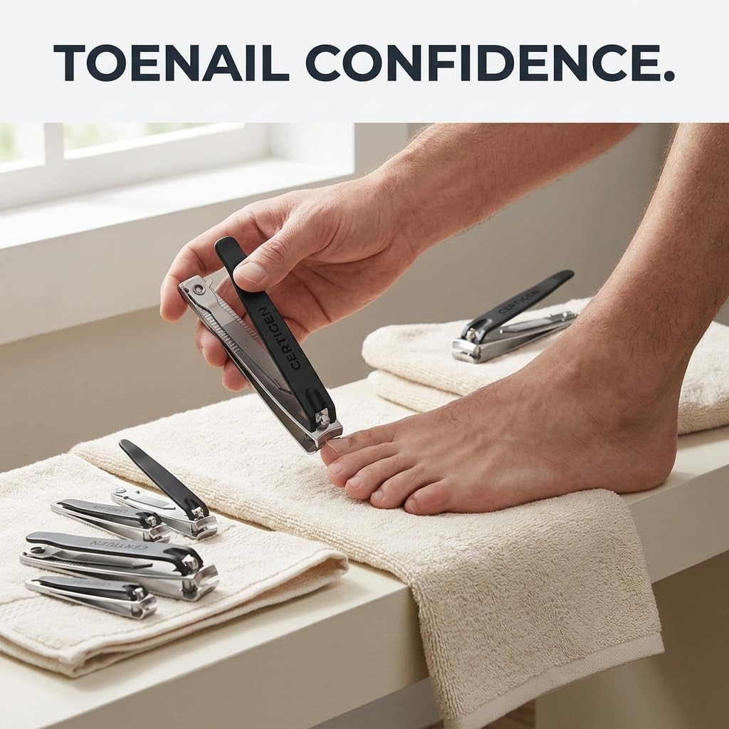 Nail Clippers Set 6 -Pack - Includes Toenail Clippers, Fingernail Clipper, and Finger Nail Clippers for Men and Women Adult, Toe Nail and Fingernail Beauty and Personal Care CERTIGEN