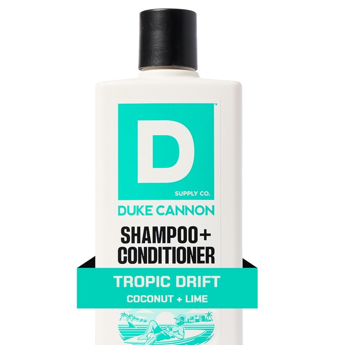 Duke Cannon Supply Co. Tropic Drift 2-in-1 Shampoo and Conditioner for Men - 14 fl oz - Coconut + Lime Scent - Made with Tea Tree Oil & Menthol Beauty & Personal Care Duke Cannon Supply Co.
