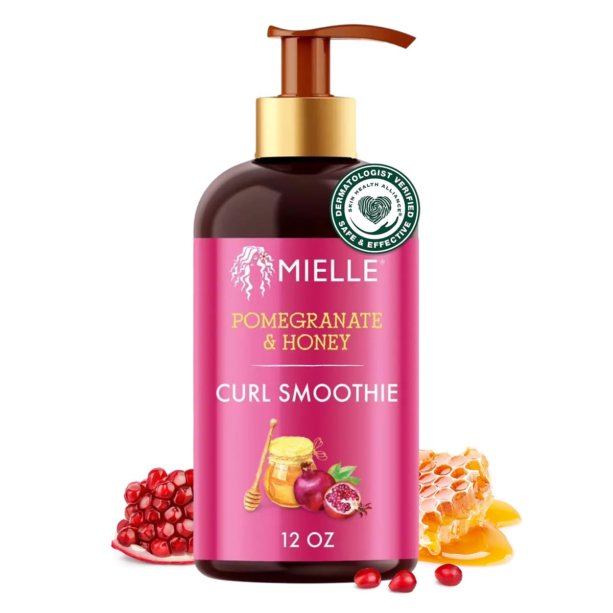 Mielle Organics Pomegranate & Honey Curl Enhancing Smoothie - Moisturizing Curly Hair Cream for Type 4 Curly & Coily Hair - Softens, Strengthens &