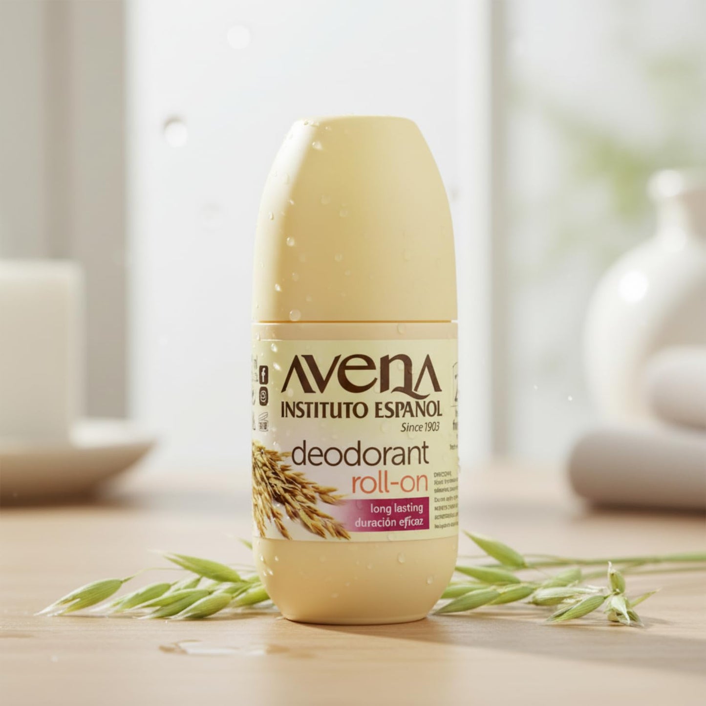 Avena Instituto Espanol Deodorant Roll-On, 3 pack, 2.5 Oz each, 3 Bottles Beauty and Personal Care Avena Instituto Espanol