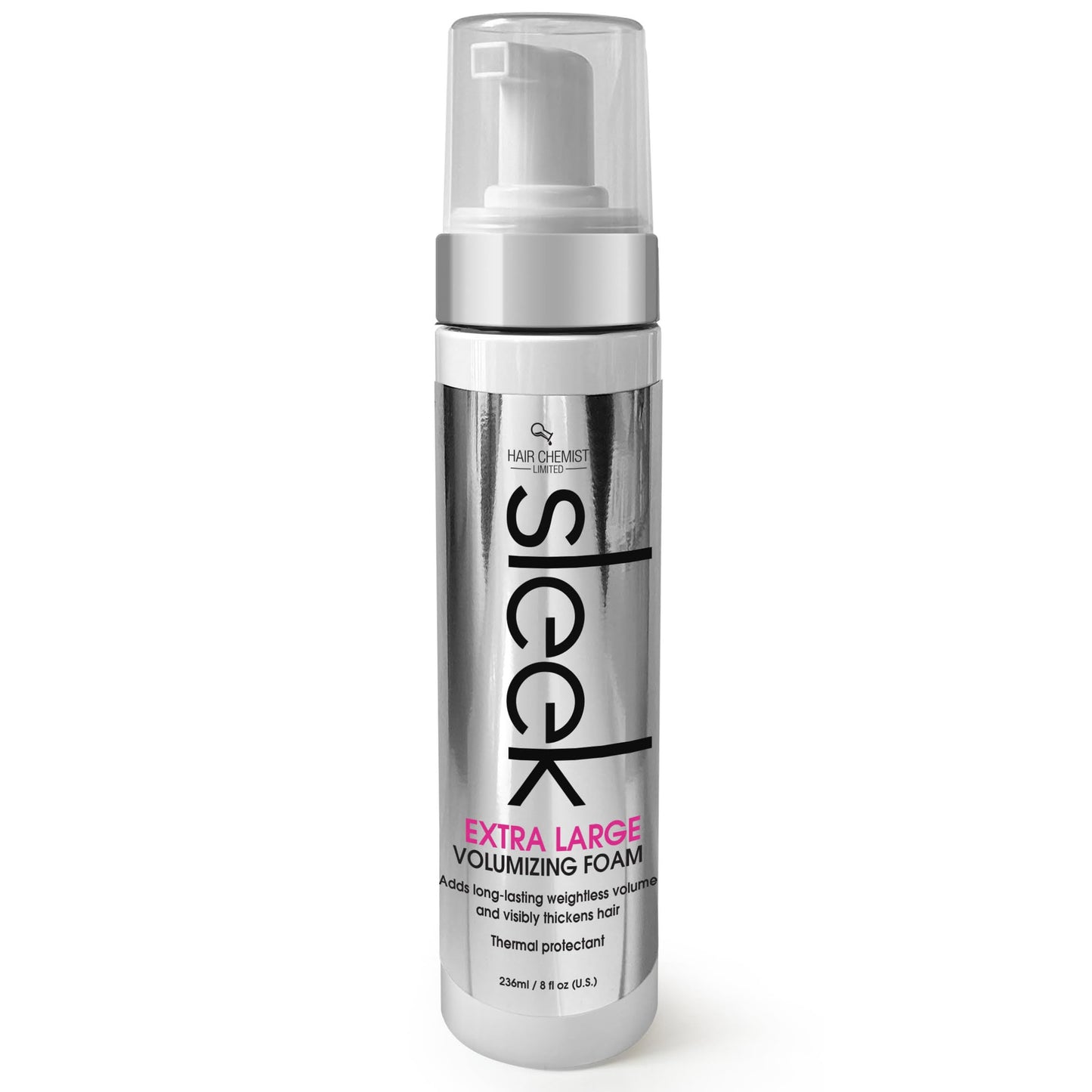Hair Chemist SLEEK Extra Large Volumizing Foam 8 oz. - Natural Hair Volume & Thermal Protectant, Frizz Free Volumizing Foam Beauty & Personal Care Hair Chemist