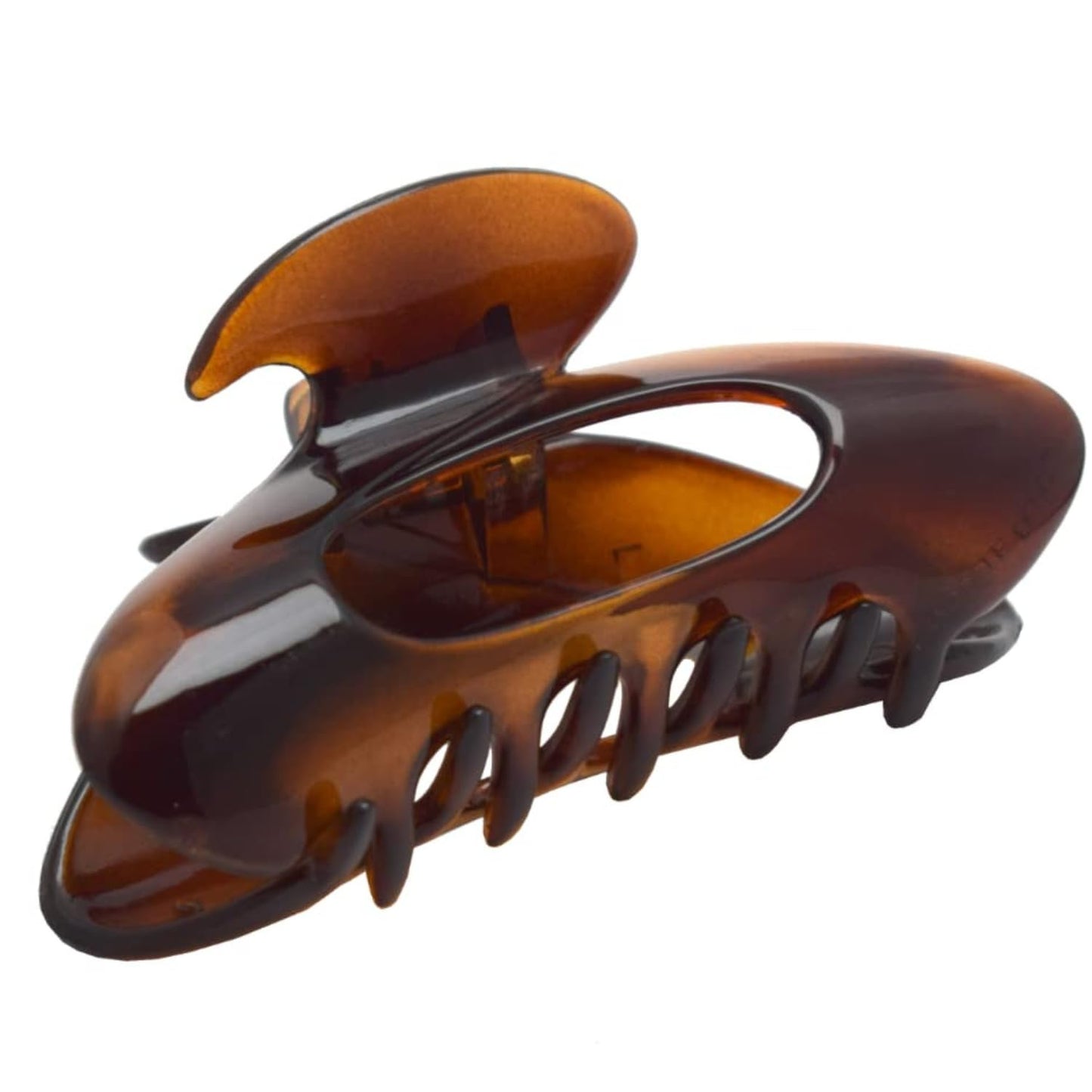 Parcelona French Ovale Medium 3.5 Inch Tortoise Shell Brown Celluloid Covered Spring Hair Claw Clip Clamp for Women Beauty & Personal Care Parcelona