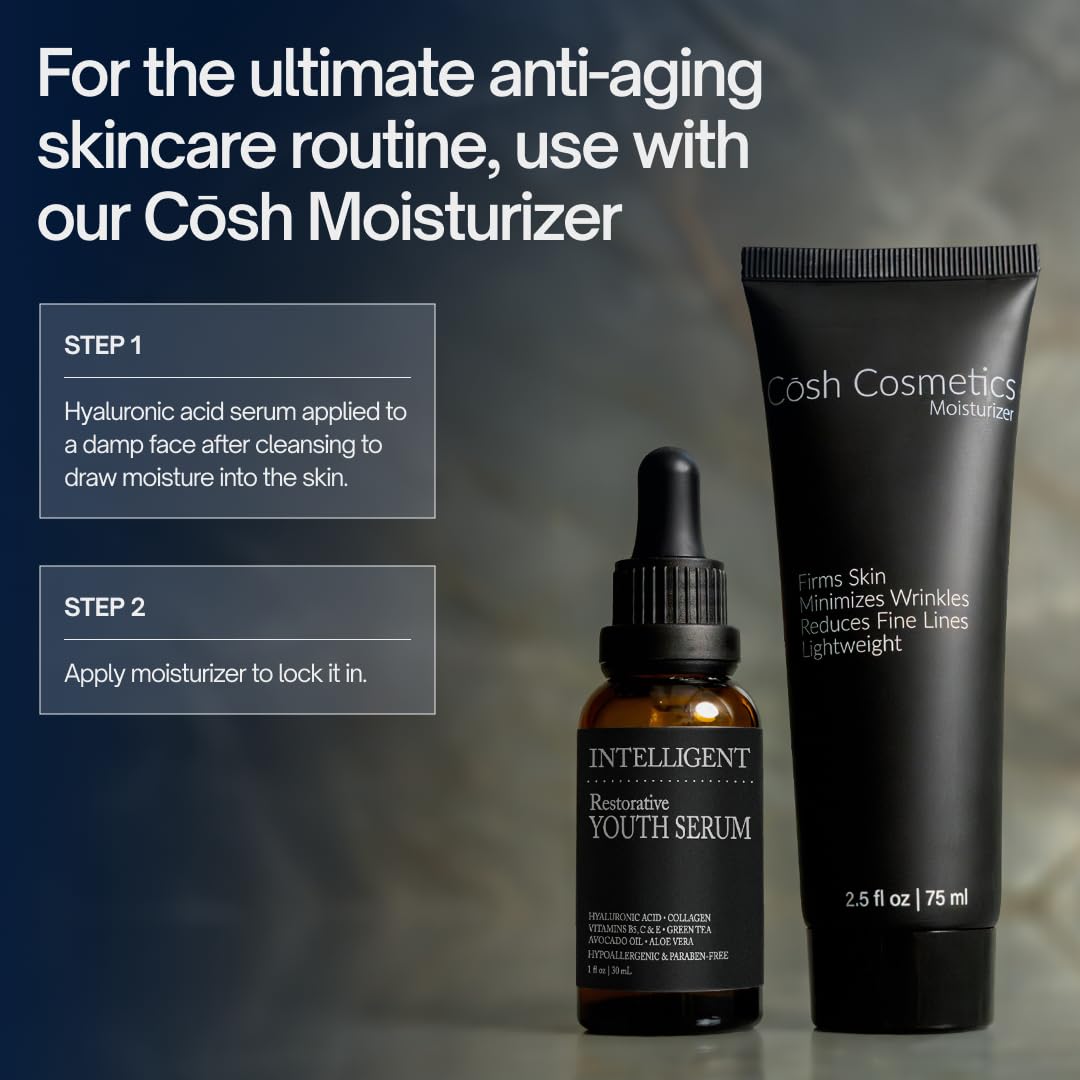 INTELLIGENT Youth Serum Anti Aging Facial Serum - With Vitamin C, Hyaluronic Acid, Collagen, Aloe Vera, Vitamin B5 & E - Helps Reduce Fine Lines | Beauty & Personal Care Intelligent Shop