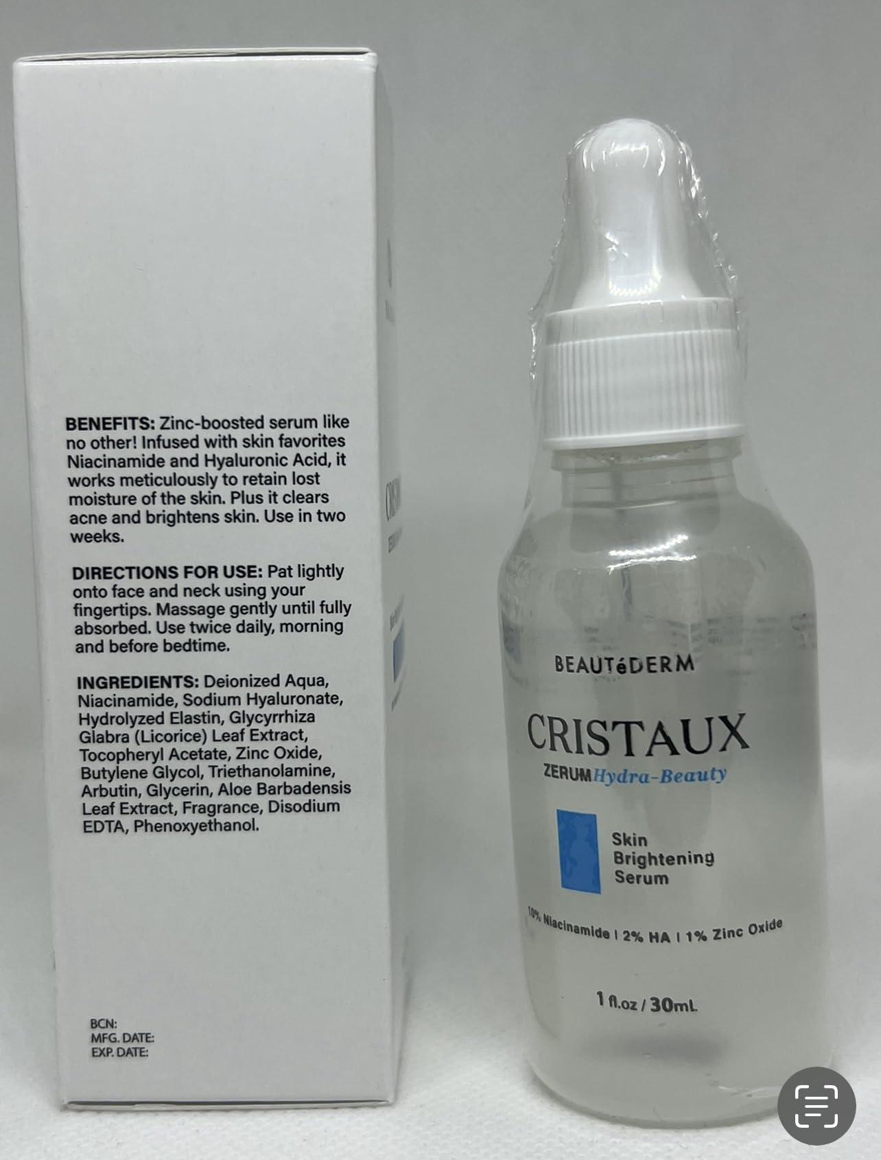 B-Derm Cristaux Zerum Hydra-Beauty: Complexion Care Serum (30ml) Beauty & Personal Care Beautederm