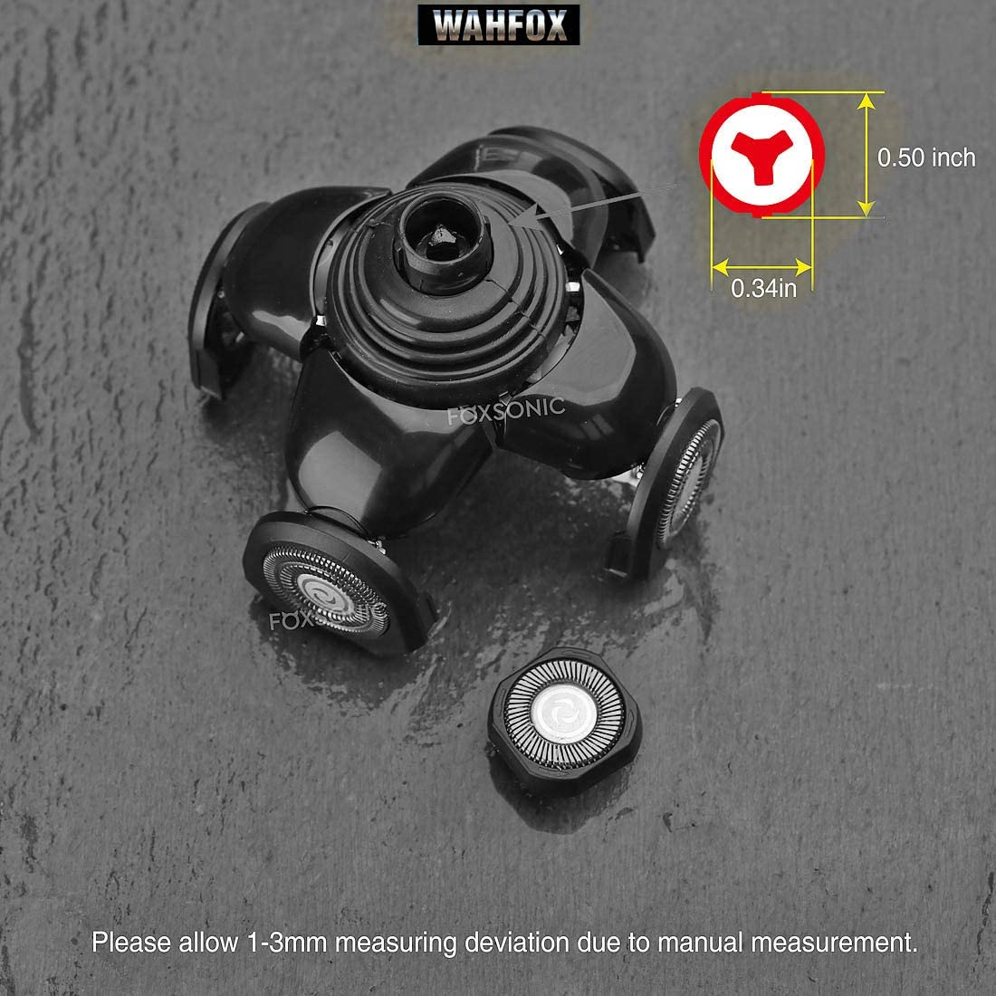 Universal 5 Blades Head Shaver Replacement Heads for Mainstream Shaver Brands, Eelectric Shaver Replacement Replacement Blades (5D Black) Beauty and Personal Care WAHFOX