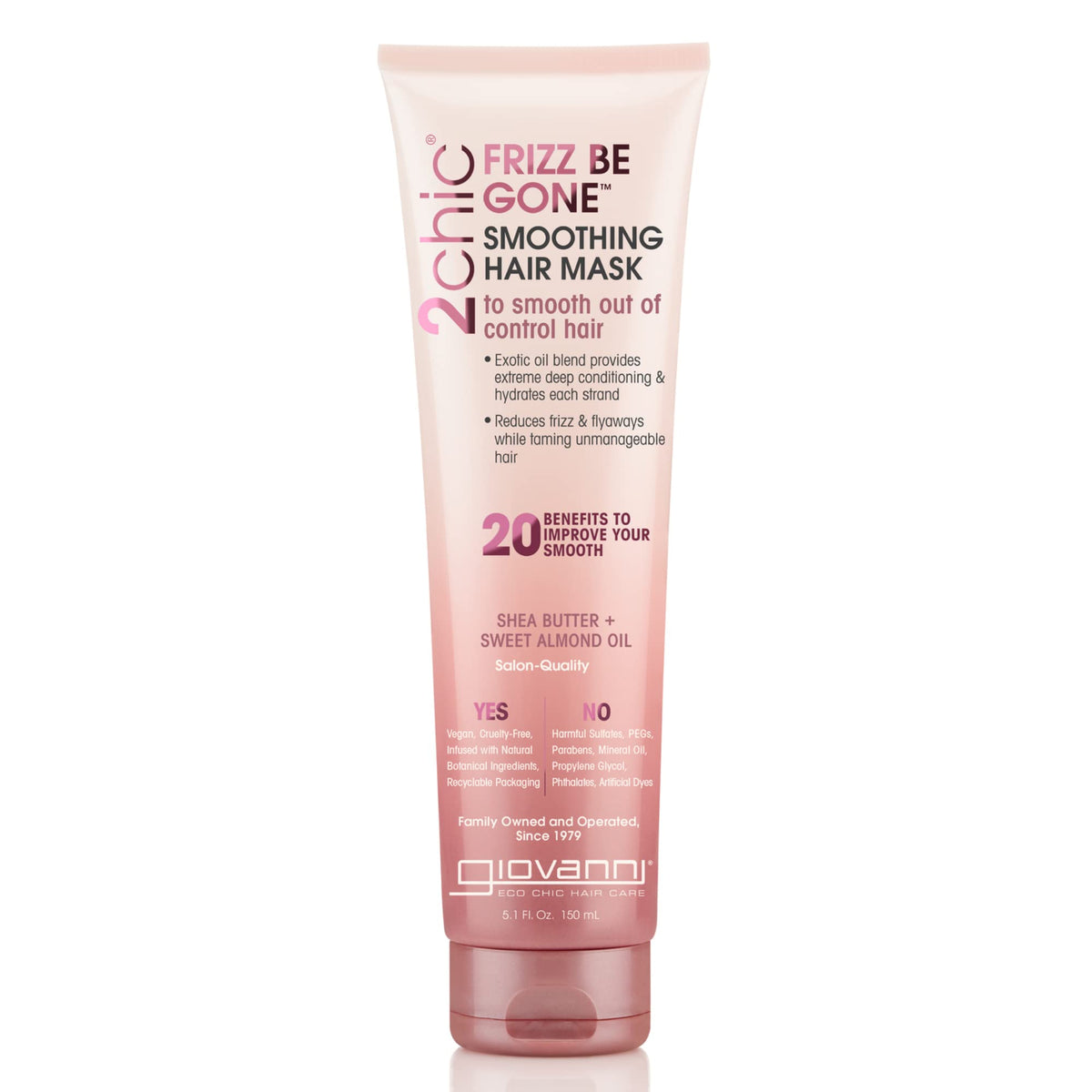 GIOVANNI Frizz Be Gone Smoothing Hair Mask, Macadamia, Color Safe, 5.1 oz