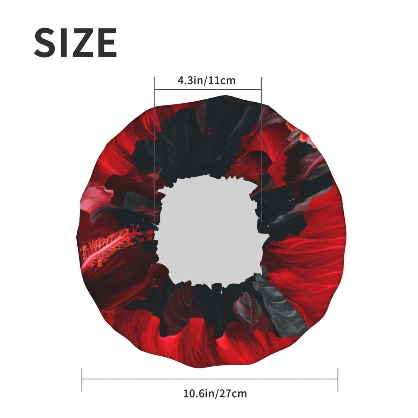 Red Hibiscus Flowers Shower Cap for Women Men Large Reusable Shower Bonnet Double-Layer Waterproof Bath Caps Elastic Band Hair Hat for All Hairstyles Beauty and Personal Care BWLHJKE