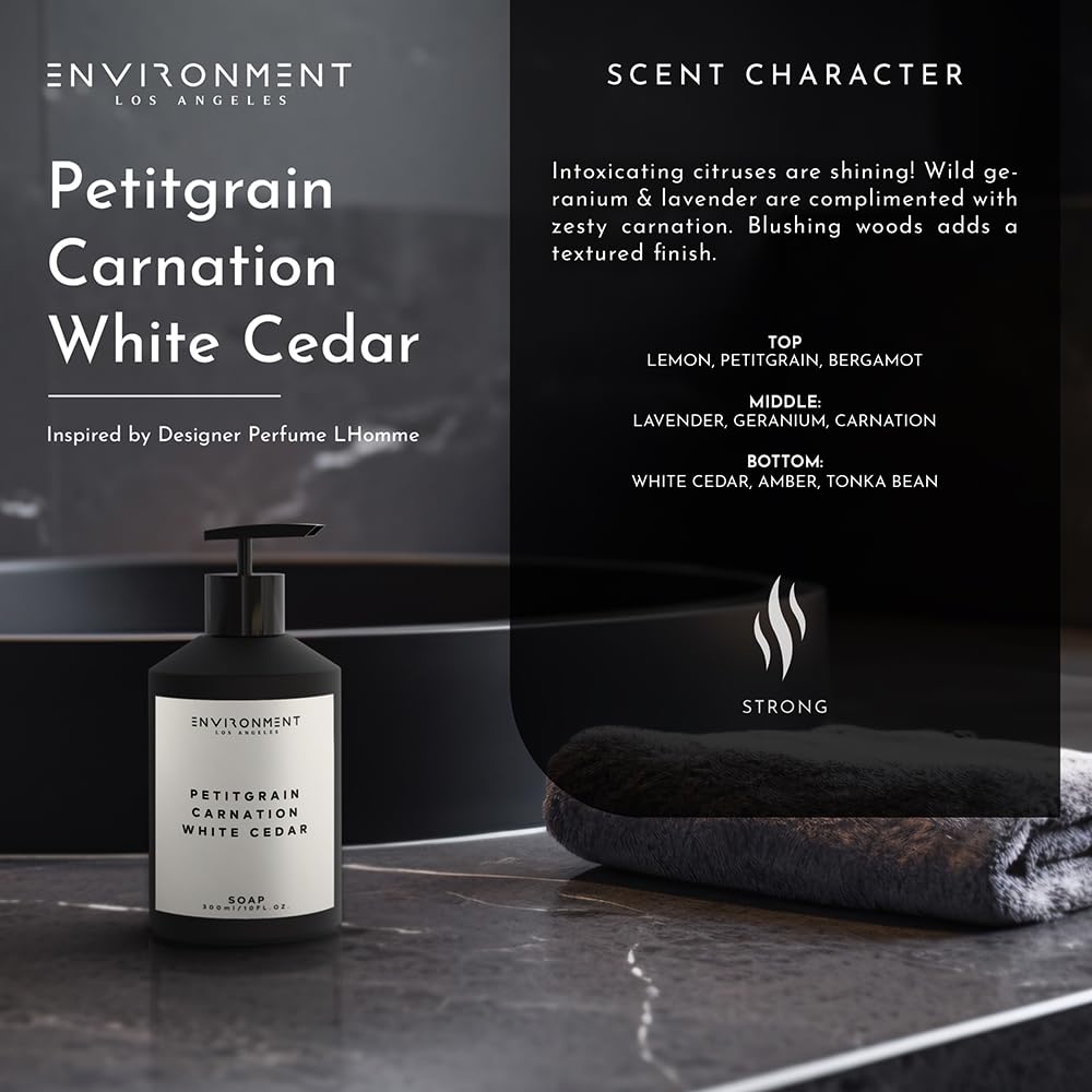 ENVIRONMENT Inspired by Designer Perfume DYPT Hand Soap, 300ml Luxury Liquid Soap (Petitgrain | Carnation | White Cedar) Home Essentials, Kitchen Beauty & Personal Care ENVIRONMENT