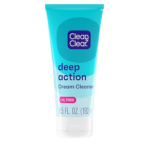 Clean & Clear Oil-Free Deep Action Cream Facial Cleanser, Cooling Daily Face Wash for Deep Pore Cleansing of Acne-Prone Skin, 6.5 oz (Pack of 2) Beauty & Personal Care Clean & Clear