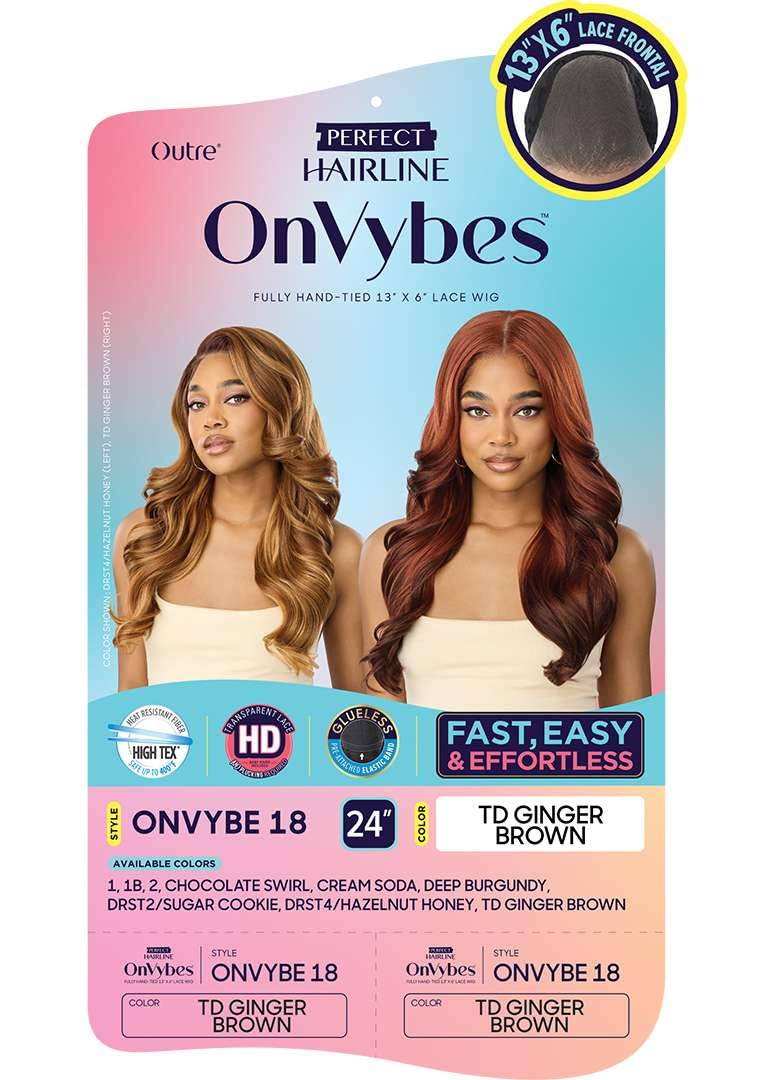 Outre Lace Front Wig - Perfect Hair Line 13X6 Frontal - OnVybes - OnVybe 18 (DRST4/HAZELNUT HONEY)